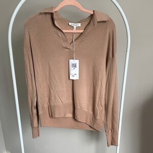 Workshop Republic Clothing Women's V-Neck Brown Sweater